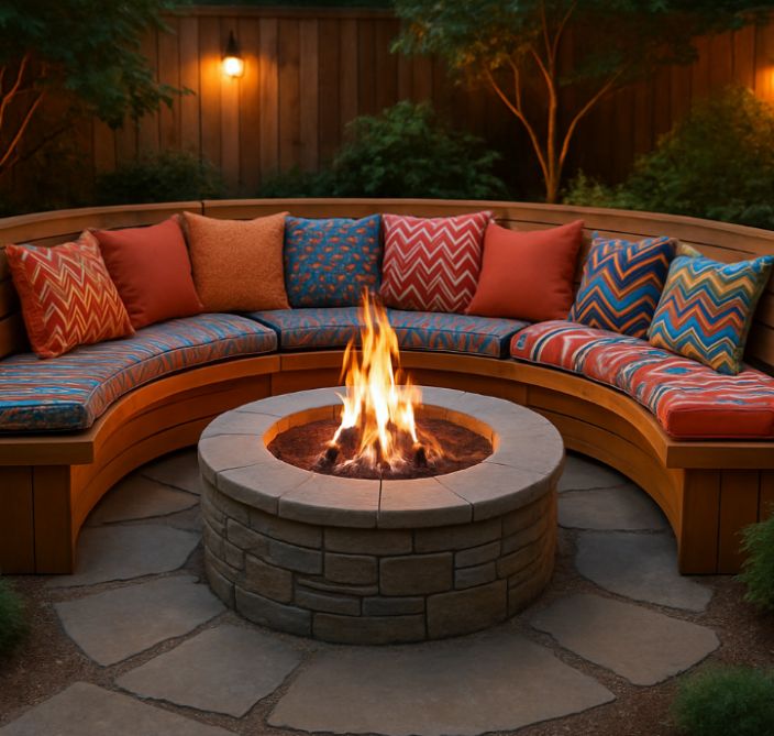 Circular Conversation Pit with Surround Seating
