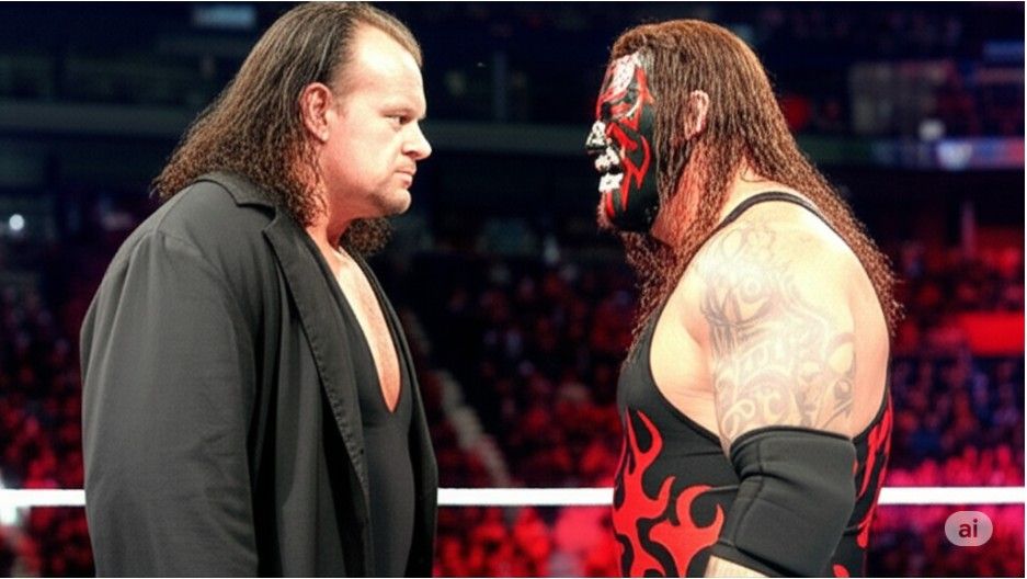 In Your House, WWE sold the idea that he and The Undertaker were half-brothers — sharing a tragic childhood and a fiery past.