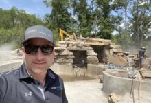 Lucas Congdon behind the scenes of luxurious lagoon pool making