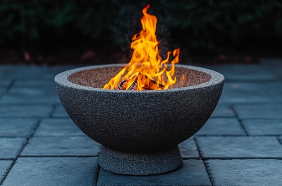 Modern Minimalist Fire Bowl in Concrete